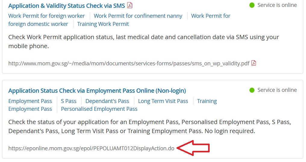 MOM Employment Pass Application Status Check Online 