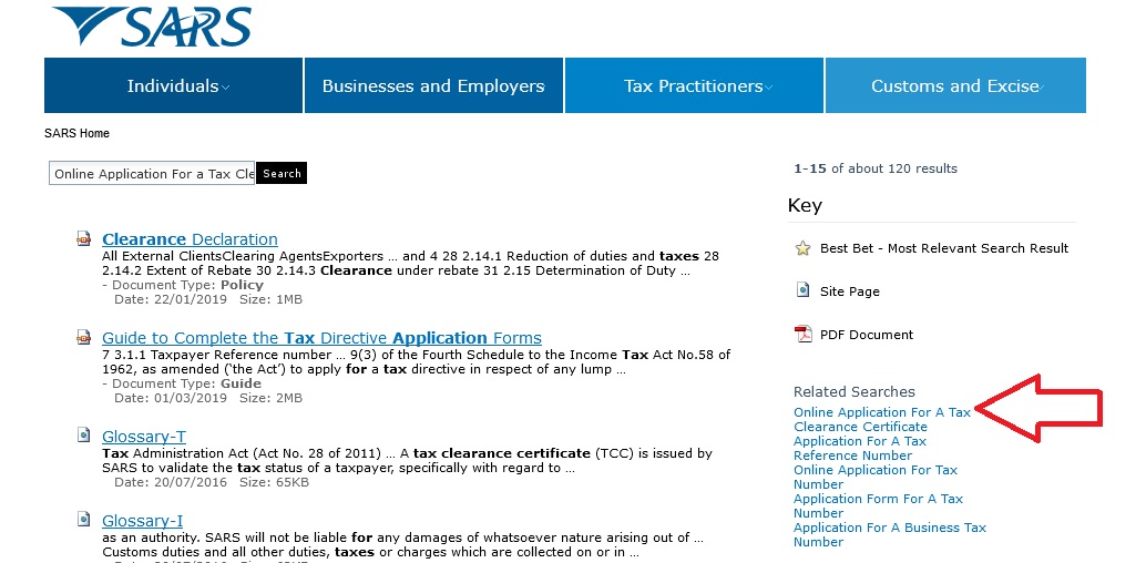 sars tax number